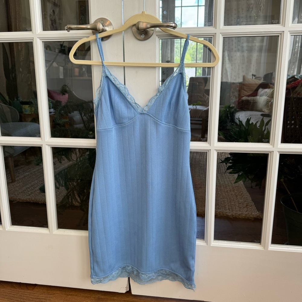 light blue mini dress